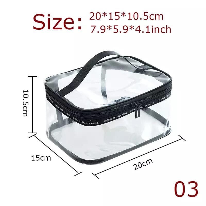 Transparent Clear Cosmetic Bag, Portable Toiletry Bag, Zipper Organizer, Transparent Travel Makeup Pouch Transparent Clear Cosmetic Bag, Portable Toiletry Bag, Zipper Organizer, Transparent Travel Makeup Pouch